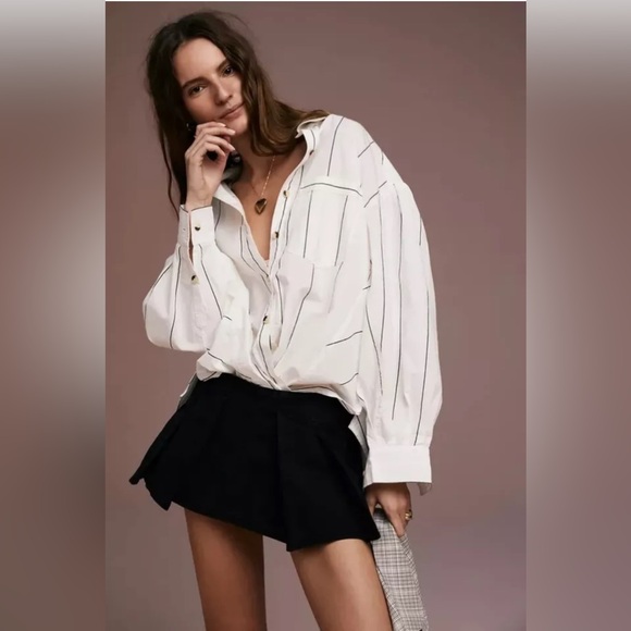 We The Free Tops - We‎ The Free Happy Hour Striped Oversize Poplin Button-Up Shirt